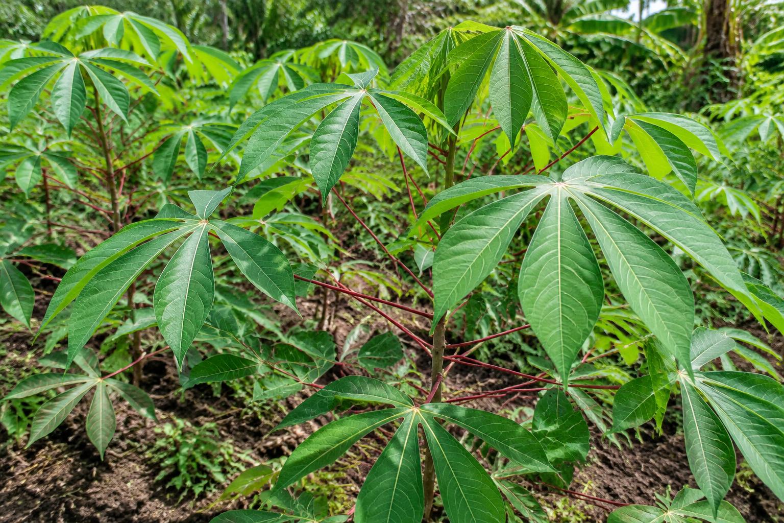 Cassava leaves — illustrative garden image