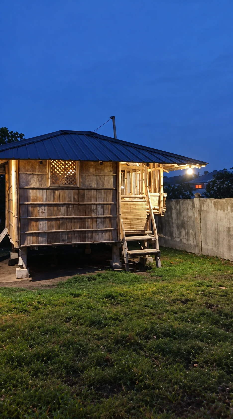 Bahay-kubo na may ilaw sa dapithapon